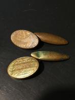 SET ANTIEKE MANCHETKNOPEN., Verzenden, Brons, Manchetknopen