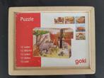 Goki blokkenpuzzel, thema de Ark van Noah., Ophalen of Verzenden, 10 tot 50 stukjes, Gebruikt