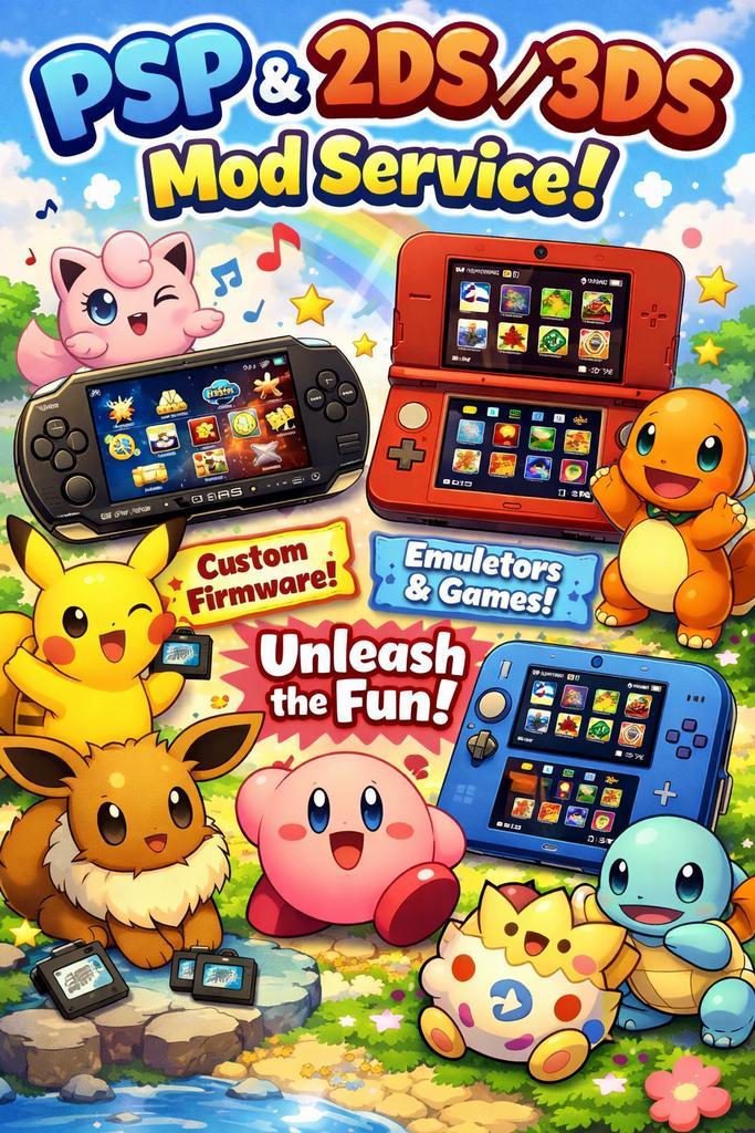 Psp en Nintendo DS modificeren, Spelcomputers en Games, Games | Nintendo 2DS en 3DS, Refurbished, Overige genres, 1 speler, Vanaf 3 jaar