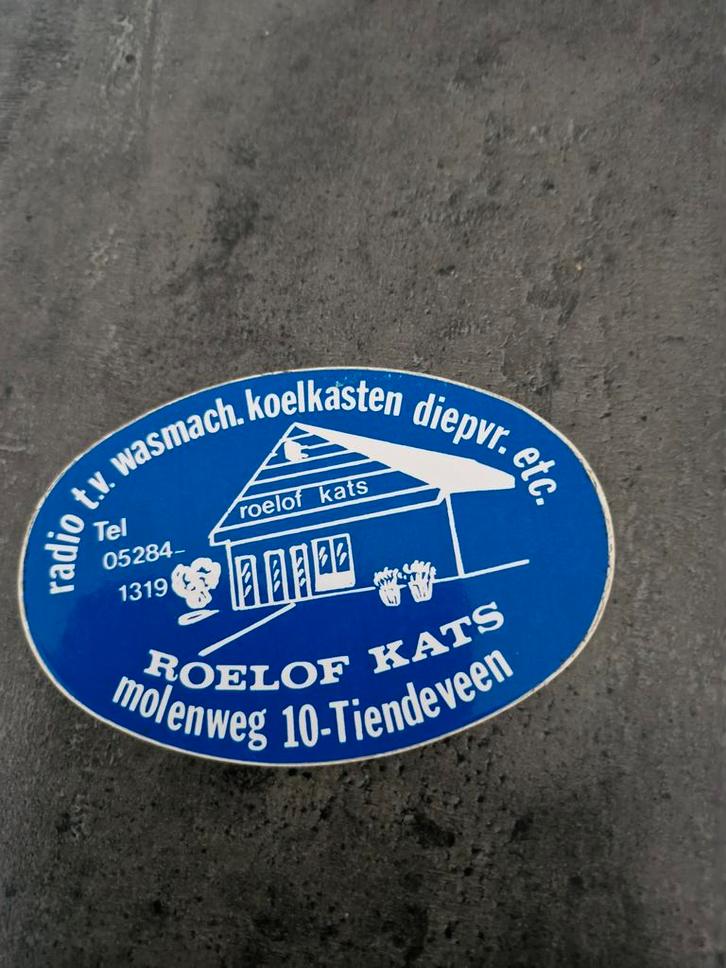 3285 Roelof Kats Tiendeveen Sticker, Verzamelen, Stickers, Gebruikt, Overige typen, Ophalen of Verzenden