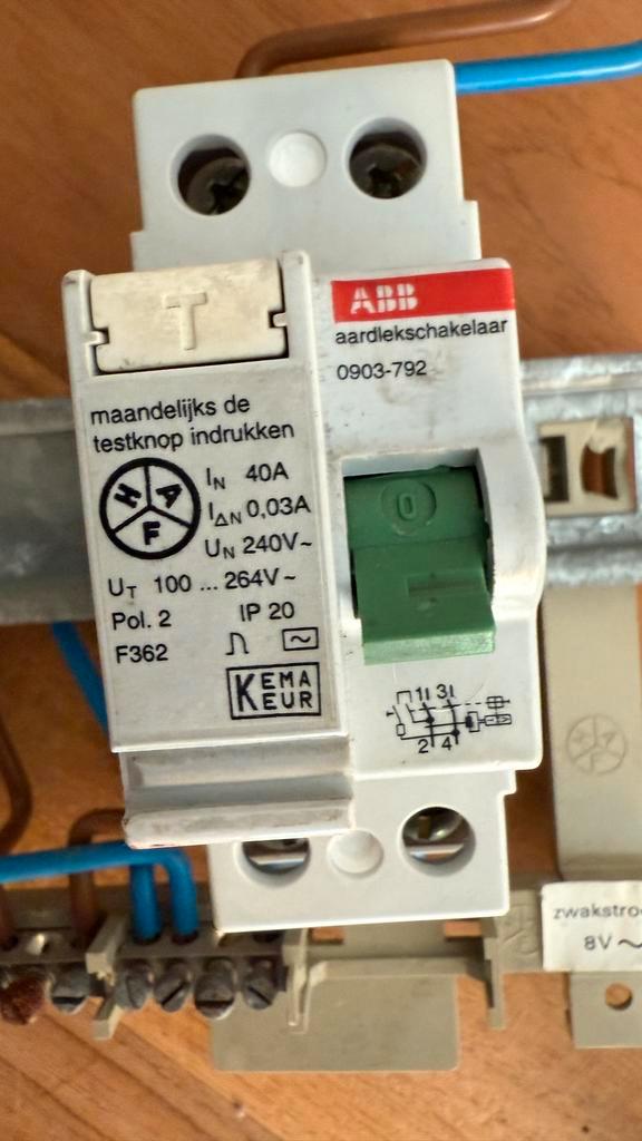 Meterkast ABB Automaten & Hoofdschakelaar, Doe-het-zelf en Verbouw, Elektra en Kabels, Gebruikt, Schakelaar, Ophalen