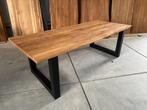Oud Teak Tuintafel boomschors "260" matrix of U poot, Ophalen, Nieuw, Rechthoekig, Teakhout