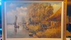 Schilderij Nunspeet 105 cm breed 75 cm hoog gesigneerd., Ophalen