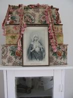 *** Prent maria achter glas met rand van oude tape ***, Ophalen of Verzenden