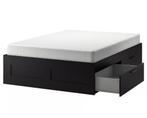 Bed met lades 180x200 cm Brimnes Ikea zwart, Huis en Inrichting, Slaapkamer | Bedden, Ophalen, Gebruikt, Zwart, Tweepersoons