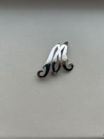 Zilveren Broche - Letter M, Ophalen of Verzenden, Zo goed als nieuw, Zilver