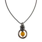 55cm x 2mm Jasseron-Ketting + 30mm Amberkleur Kattenoog, Overige materialen, Birgitta-Gracht 33, 6465 EL Kerkrade, Nederland, Verzenden