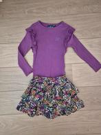 Retour longsleeve shirt rokje bloemen mt 110 zgan, Ophalen of Verzenden, Zo goed als nieuw, Meisje, Jurk of Rok