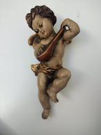 S&S - Houten Engel met Mandoline 30 cm, Antiek en Kunst, Ophalen of Verzenden