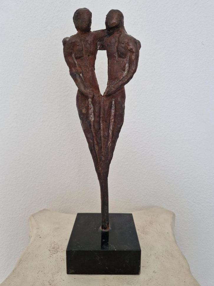 Brons beeld twee heren - Rene van Leeuwen, Antiek en Kunst, Kunst | Beelden en Houtsnijwerken, Ophalen of Verzenden