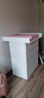 Ikea malm ladekast 4 lades 80x100 cm. met opzetstuk commode, Kinderen en Baby's, Kinderkamer | Commodes en Kasten, Ophalen, Zo goed als nieuw