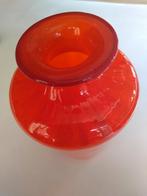 Oranje glazen vaas, Minder dan 50 cm, Glas, Oranje, Ophalen of Verzenden