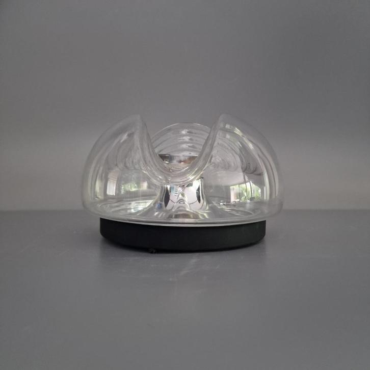 Vintage Space Age Plafondlamp –Peill & Putzler. Wave Ø 22 cm, Antiek en Kunst, Antiek | Lampen, Ophalen of Verzenden