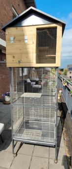Vogelkooi met winterverblijf, Dieren en Toebehoren, Vogels | Hokken en Kooien, Ophalen, Gebruikt, Metaal, Vogelkooi