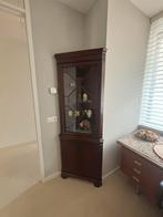 Hoekige authentieke vitrine kast, Huis en Inrichting, Kasten | Vitrinekasten, Ophalen, 50 tot 100 cm, Zo goed als nieuw, 150 tot 200 cm