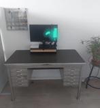 Industrieel metalen vintage bureau Gispen/Ahrend, Ophalen of Verzenden, Gebruikt