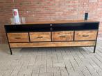 tv-meubel industrieel Mangohout/metaal 180 cm br., Huis en Inrichting, Kasten | Ladekasten, Tv-meubel industrieel Mangohout/metaal groot 180 cm br. topper