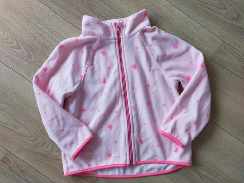 Zgan! Schattig roze fleece vest met hartjes H&M. Mt 98/104, Kinderen en Baby's, Kinderkleding | Maat 98, Zo goed als nieuw, Meisje