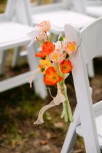 Kunstbloemen Bruiloft Stoeldecoratie - 12 Sets, Ophalen of Verzenden, Zo goed als nieuw, Versiering, Geboorte of Huwelijk
