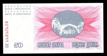 Bankbiljet - Bosnië en Herzegovina 50 Dinara 1992 - UNC. beschikbaar voor biedingen