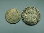 Frankrijk.  Lotje van 2 Zilveren Munten., Verzenden, Frankrijk, Setje, Zilver
