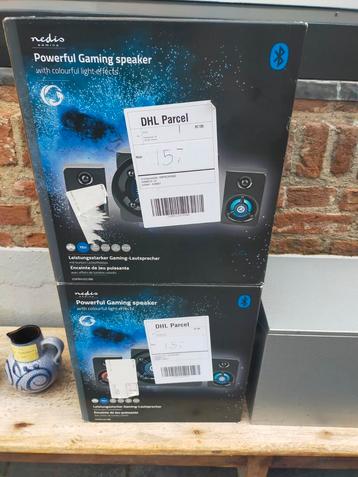 2 sets gaming speakers nedis nieuw in doos beschikbaar voor biedingen