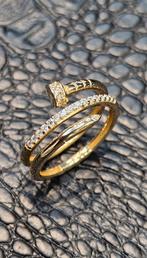 Prachtige spijker 14k gouden ring flexibel, Nieuw, Ophalen of Verzenden, 17 tot 18, Dame