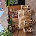 Tiki bar uit bamboe. Met krukken + lampen, Ophalen