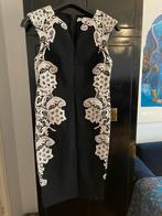 TopVintage jurk feestjurk 38-40 zwart met kant strechstof, Maat 38/40 (M), Zwart, Cocktailjurk, Ophalen of Verzenden