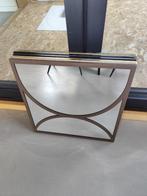 Zilver spiegelglas / silver glass mirror - light brown frame, Ophalen, Vierkant, Nieuw, Minder dan 100 cm