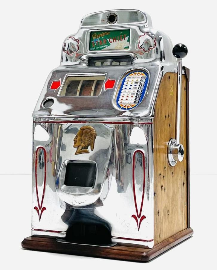 Originele oude gokkast bandiet - Jennings Star Chief 25¢, Verzamelen, Automaten | Gokkasten en Fruitautomaten, Gebruikt, Overige munten