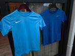 2x Nike shirt blauw 137-147 cm maat M, Ophalen of Verzenden, Zo goed als nieuw, Blauw