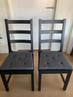 2 x Robuuste eetkamerstoel (NORDVIKEN) met stoelkussen, Huis en Inrichting, Stoelen, Ophalen, Twee, Zwart, Zo goed als nieuw