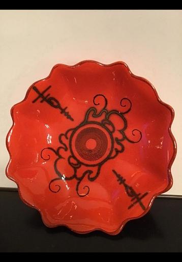 Oranje Gouds plateel v serie Tokio Flora Holland Gouda 19 cm beschikbaar voor biedingen