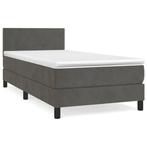 Boxspring 90x200 cm met matras, Huis en Inrichting, Ophalen of Verzenden, Eenpersoons, Grijs, 90 cm
