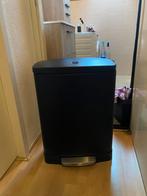 Pedaalemmer Duo/Softclose 40 Liter Mat Zwart Kwantum, Ophalen, Met pedaal, 50 tot 75 cm, 40 liter of meer
