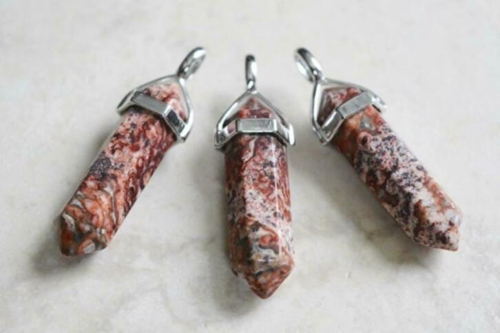 Jaspis punt hangers (nr. 03), Verzamelen, Mineralen en Fossielen, Ophalen of Verzenden