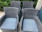 Tuinstoel 4 met kussens bois le duc, Tuin en Terras, Ophalen
