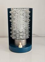 Vintage Blauw Tafellampje, Gebruikt, Vintage, Ophalen of Verzenden, Glas