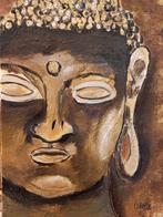 Schilderij met boeddha hoofd, Minder dan 50 cm, Nieuw, Ophalen of Verzenden, Schilderij