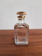 Glazen parfumflesje met gouden details, Antiek en Kunst, Antiek | Glas en Kristal, Ophalen of Verzenden