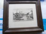 Bergse Linker Rottekade Rotterdam, mooi oud etsje E.RENSBURG, Antiek en Kunst, Kunst | Etsen en Gravures, Ophalen of Verzenden