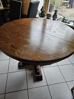 Antieke eiken houten eettafel verstelbaar, Gebruikt, Vijf personen of meer, Ovaal, 50 tot 100 cm