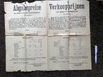 Origineel Affiche Aanplakbiljet 1e wereldoorlog 1918 België, Ophalen of Verzenden, Overige soorten, Overige gebieden, Overige typen