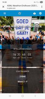 Halve marathon Eindhoven 2025 startbewijs, Ophalen, Nieuw, Overige typen, Overige merken