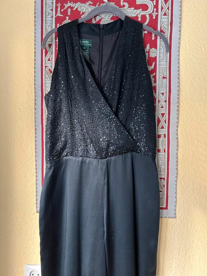 Feestelijke Pailletten jumpsuit zijde ralph lauren, Kleding | Dames, Jumpsuits, Zo goed als nieuw, Maat 36 (S), Zwart, Ophalen of Verzenden