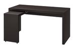 Ikea malm bureau uittrekbaar zwart, Huis en Inrichting, Ophalen, Gebruikt