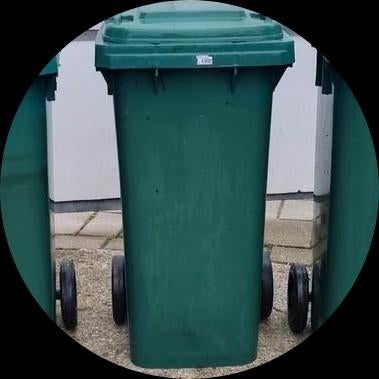 120 l container groen, 40 liter of meer, Ophalen, Kunststof, 75 cm of meer