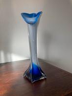 Glazen vaas - 26 cm hoog, Ophalen, Blauw, Minder dan 50 cm, Glas