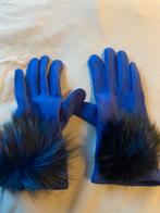 Blauwe Italiaanse Handschoenen met Bont, Ophalen, Zo goed als nieuw, Handschoenen